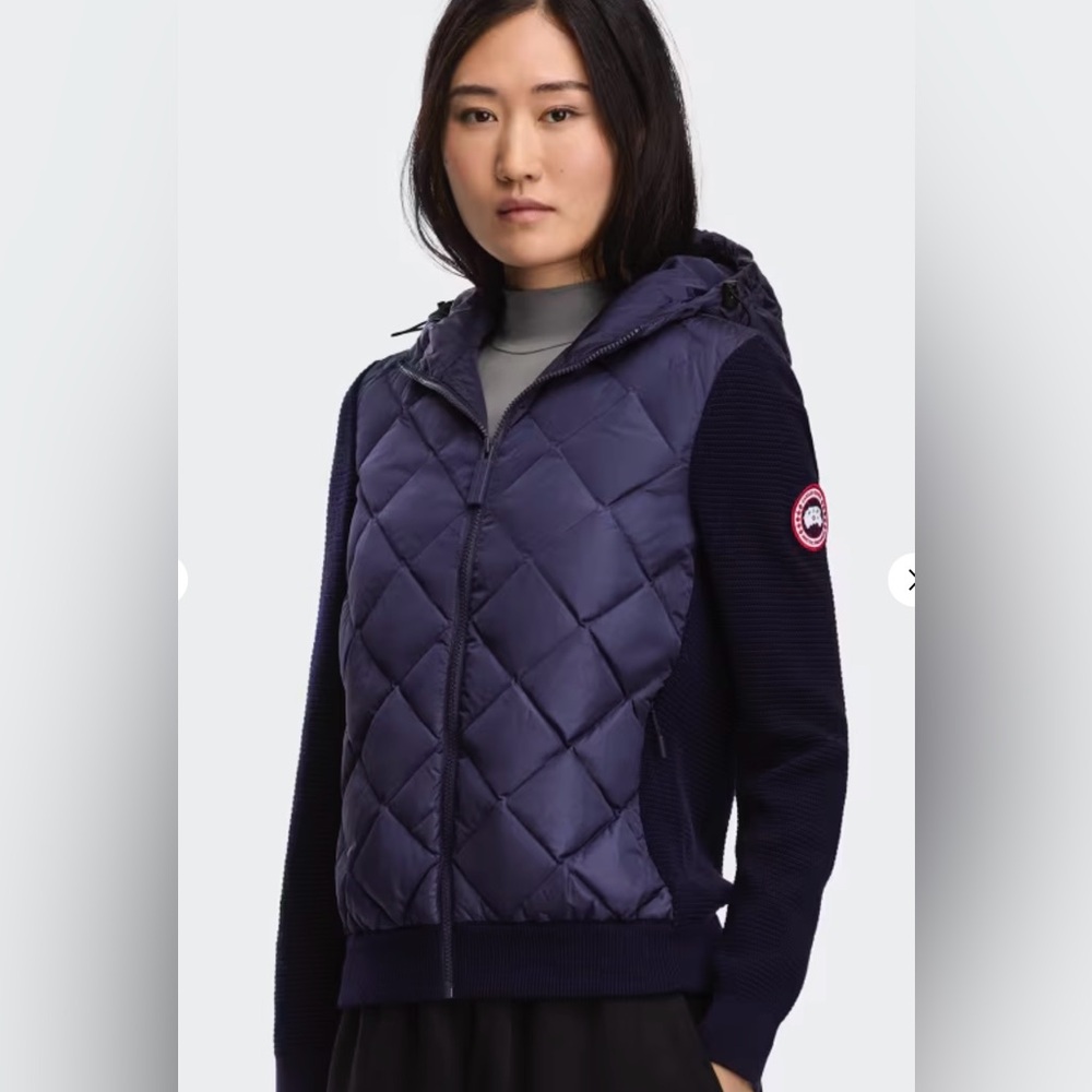 Canada Goose Navy HyBridge Quilted Knit Hoodie